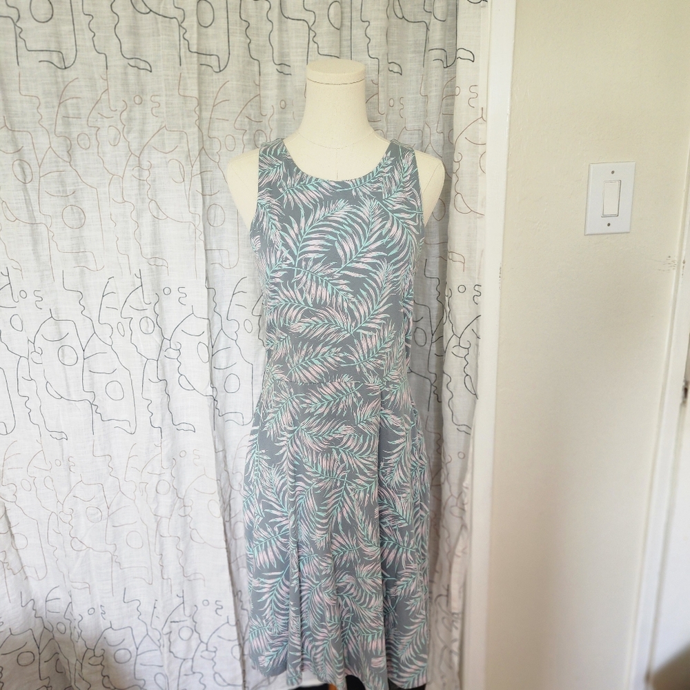 Pact palm leaves print dress